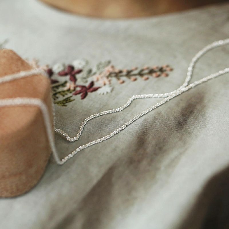 Dây chuyền hoa tuyết đá xanh nhân tạo. Cam kết 100% bạc s925