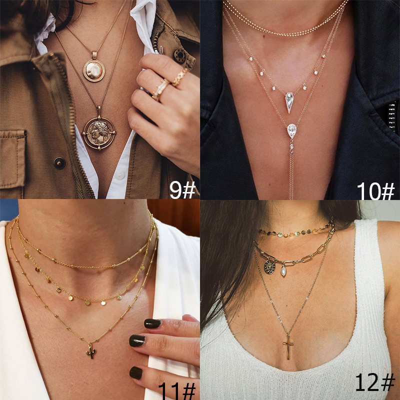 Vòng Cổ Choker Hợp Kim Nhiều Lớp Thời Trang Dành Cho Phụ Nữ