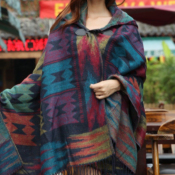 [spot] Áo choàng dày có mũ trùm đầu phong cách Nepal Tibet giữ ấm mùa thu đông thời trang cho nữ [Hanchao life]
 | BigBuy360 - bigbuy360.vn