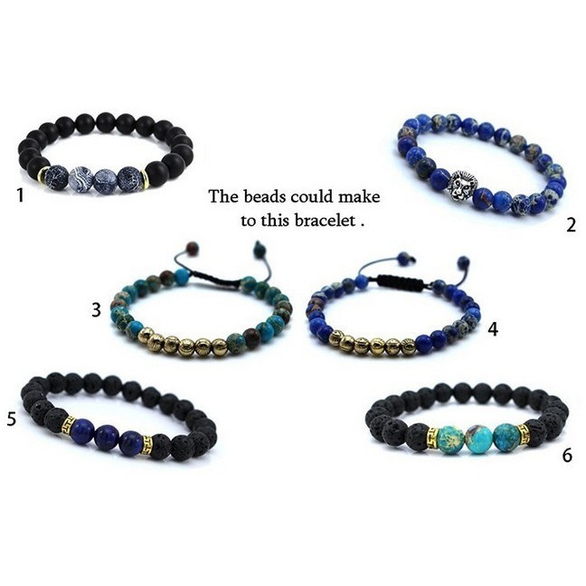 Chuỗi Hạt Đá Nham Thạch Đen Tự Nhiên 4 6 8 10 12 MM Dùng Làm Trang Sức Diy