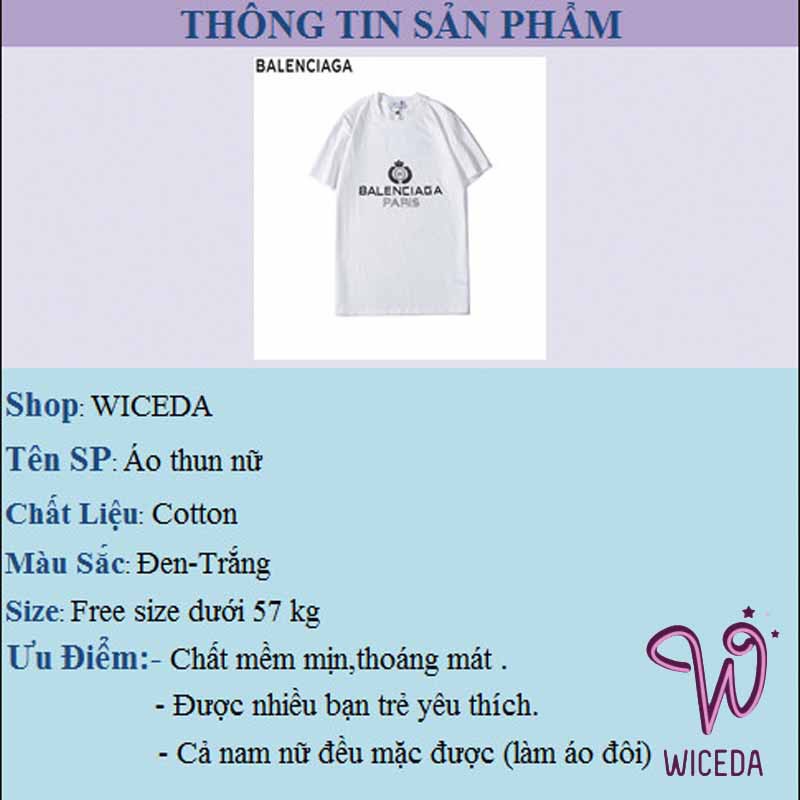 Áo thun nữ ngắn tay,áo phông nữ chất mềm mịn mát 2 màu đen,trắng wiceda AP370.