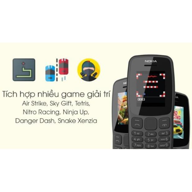 [Mã ELMS5 giảm 7% đơn 300K] Điện thoại nokia 106 (2018) chính hãng mới 100% BH 12T [xả hàng giá vô địch] | BigBuy360 - bigbuy360.vn