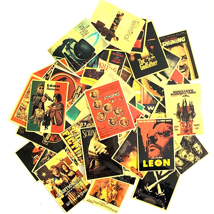 ❉ Classical Movie Retro Mini Poster Series 02 Stickers ❉ 54Pcs/Set Waterproof DIY Fashion Doodle Decal Stickers