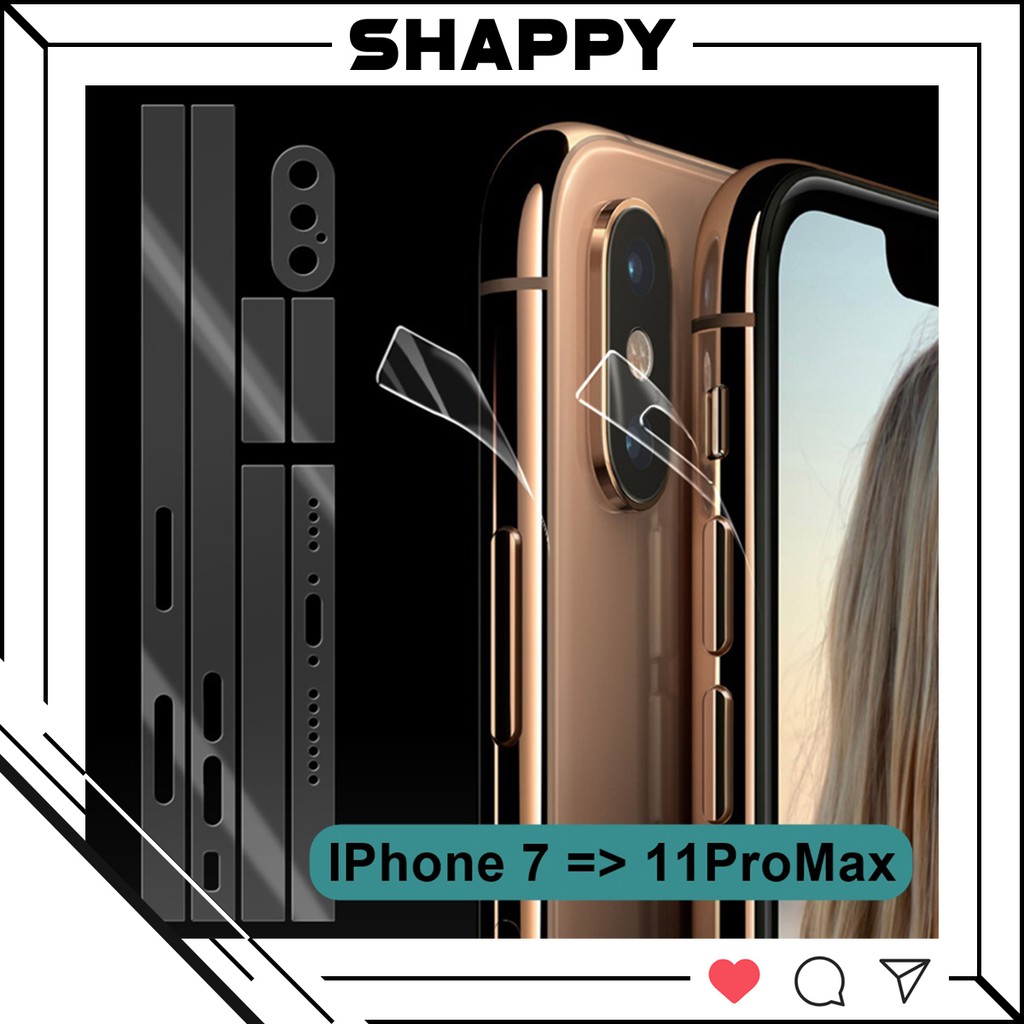 Combo 2 Bộ Skin Dán Viền IPhone Trong Suốt [Shappy Shop]