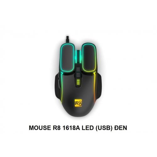 CHUỘT GAME MOUSE LED R8 1618A ĐEN thiết kế độc lạ