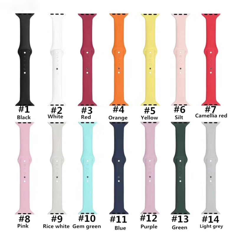 Dây Đeo Silicon Nhiều Màu Cho Apple Watch Series 6 SE 5 4 3 2 1 38mm 42mm Iwatch Series 5 4 40mm 44mm shanchu