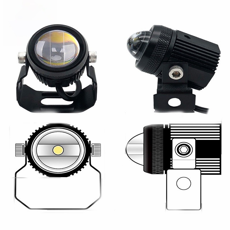 Đèn Trợ Sáng Mini Bi Cầu 2 Mầu Cos Vàng Pha Trắng