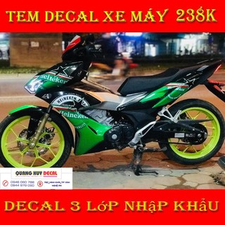 Tem trùm xe Winner X xanh lá heineken, độ thiết kế team dán phủ decal xe máy giá rẻ đẹp