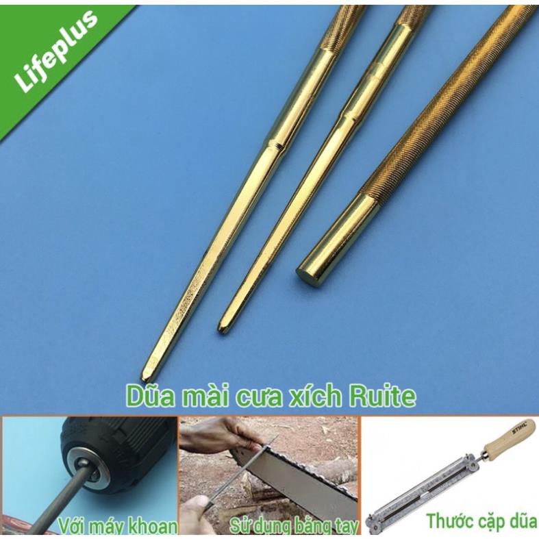 CHÍNH HÃNG - 3 Dũa Xích Máy Cưa RUITE Mạ Vàng .