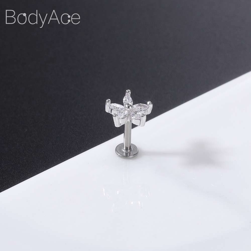 Bodyace 1 Khuyên Xỏ Cơ Thể Bằng Thép Không Gỉ 16G Cá Tính