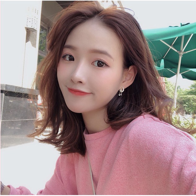 Khuyên tai bạc 925 thiết kế hình mặt trăng ngôi sao phong cách Hàn Quốc | BigBuy360 - bigbuy360.vn