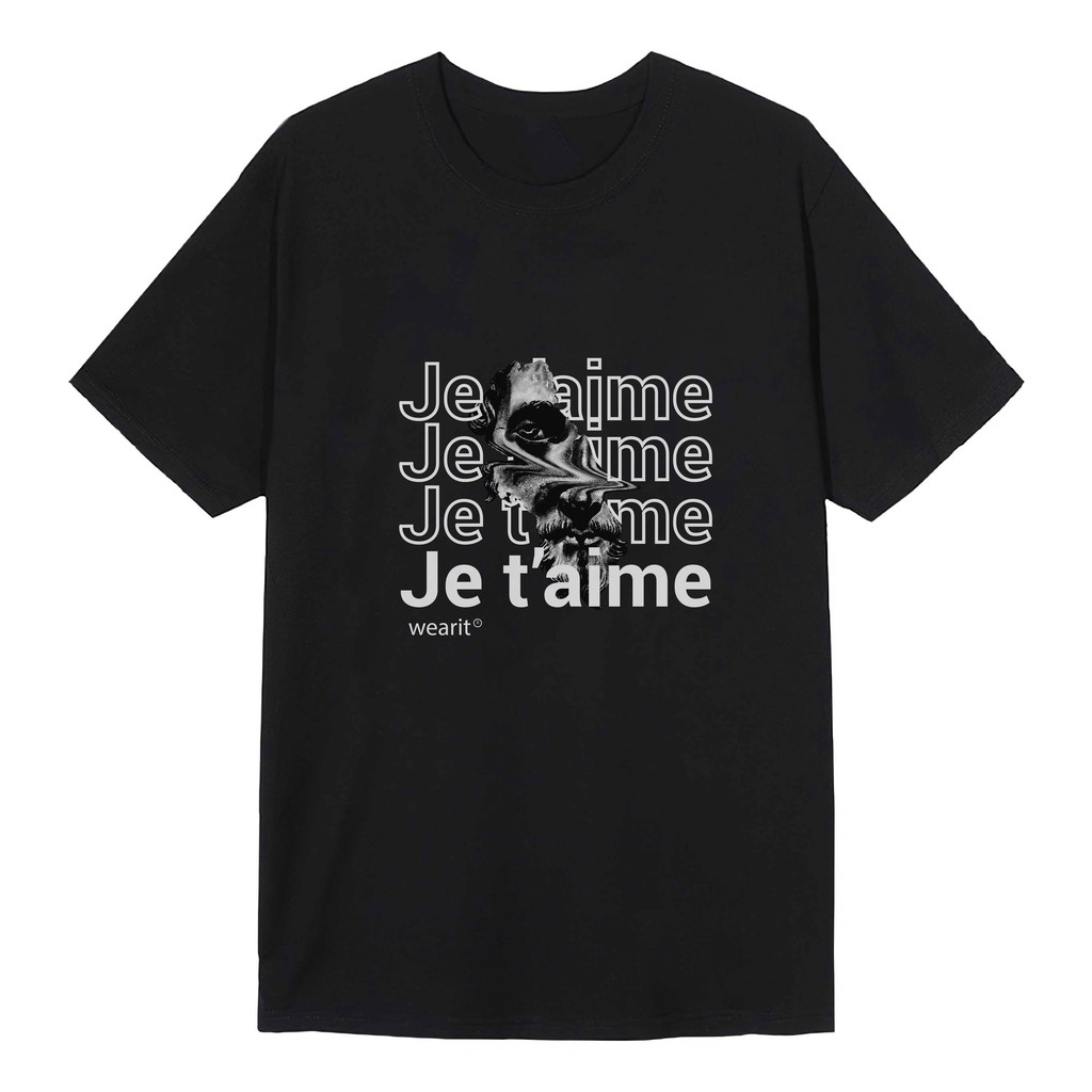 Áo thun tay lỡ WEARIT chất liệu thun cotton cao cấp unisex - je t'aime