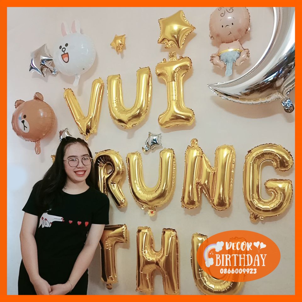 Trang Trí Trung Thu Cùng BirthdayDecor, VUI TRUNG THU Đầy Đủ Như Hình Tặng Kèm Đồ Bơm Băng Dính Bóng