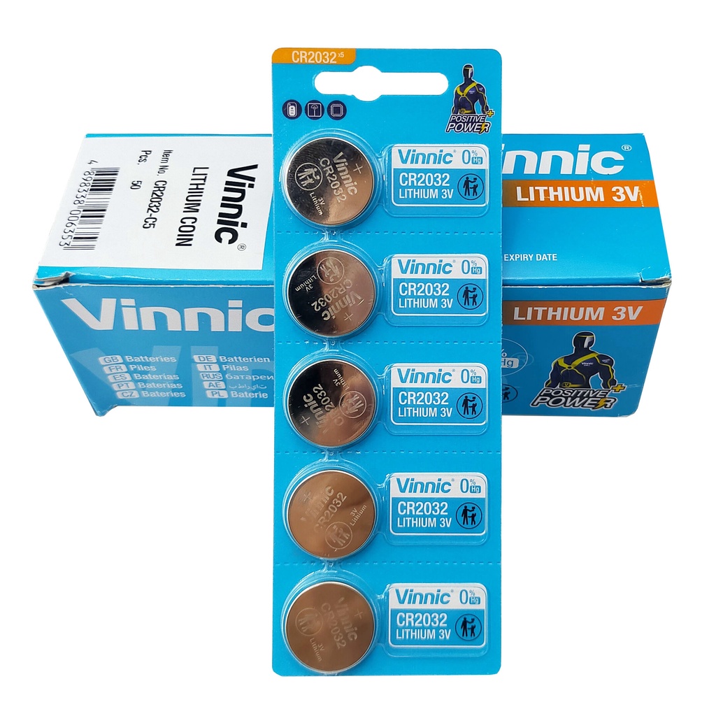 Pin Khuy Cúc Áo pin nút VINNIC CR2032 3V Lithium dùng cho đồng hồ, thiết bị điện tử