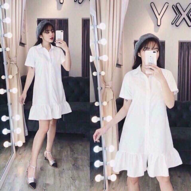 Sale Đầm sơ mi đuôi cá