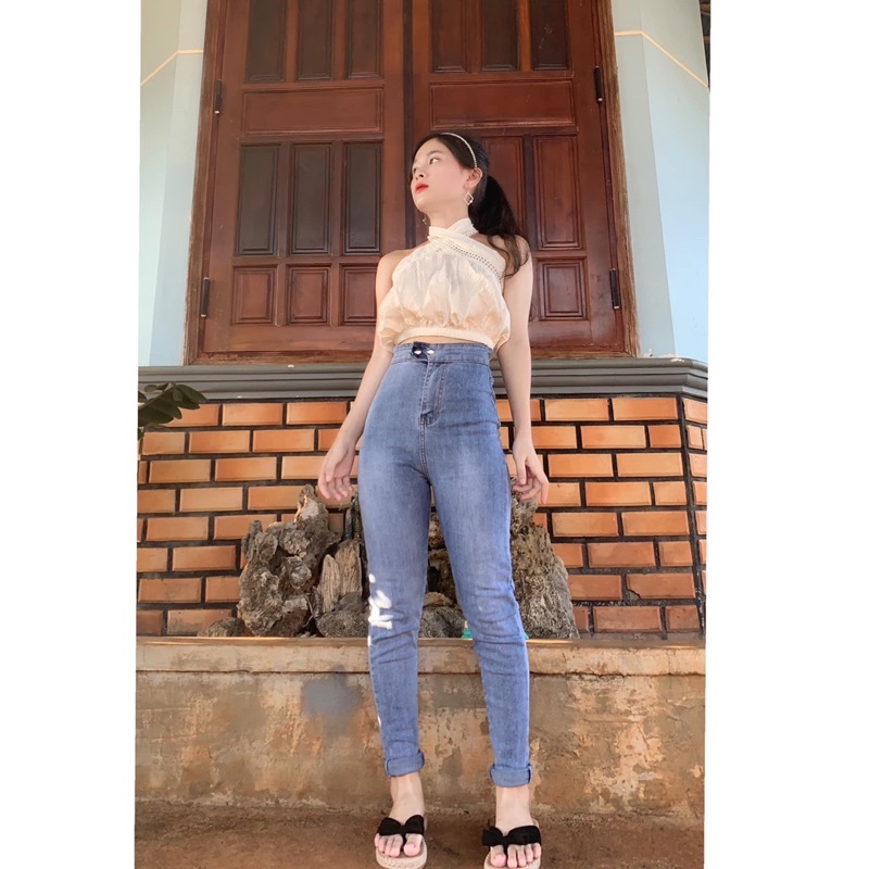 Quần Jean đai cao