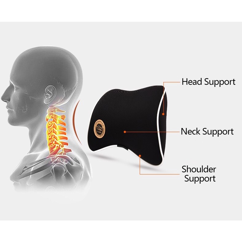 Gối Tựa Đầu Giảm Đau Lưng Gắn Ghế Ngồi Xe Hơi Tiện Dụng