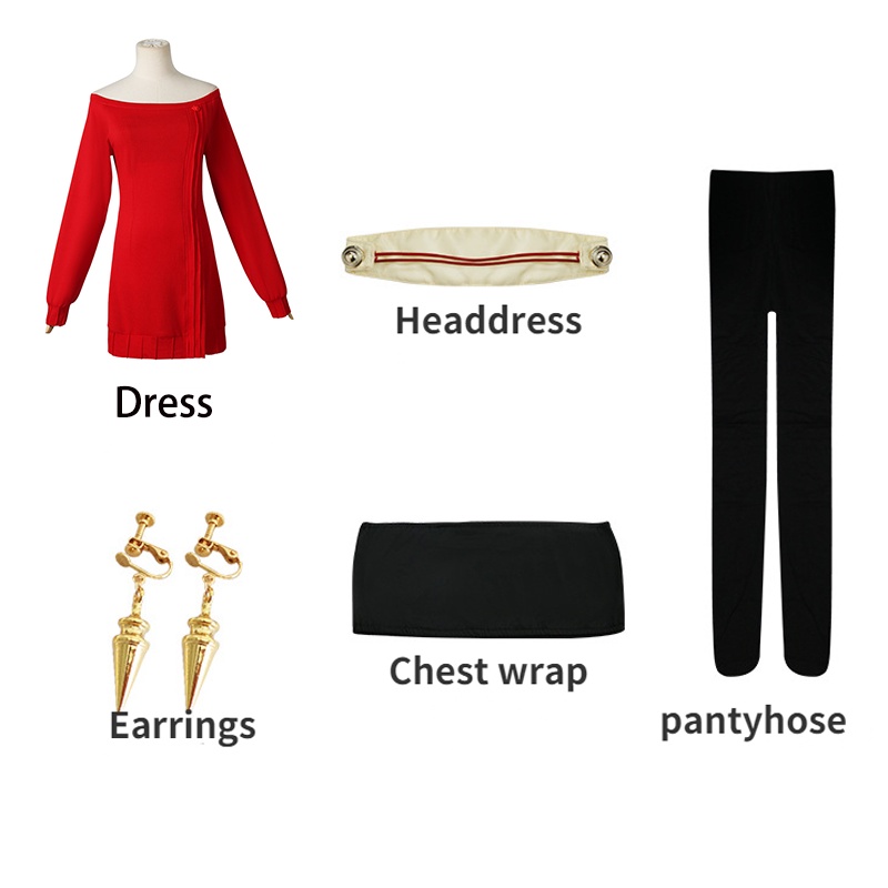 Manga SPY×FAMILY Cosplay Yor Forger Cosplay Costume Women Casual Red Sweater Mini Skirt Yor Princess Dress Halloween Costume