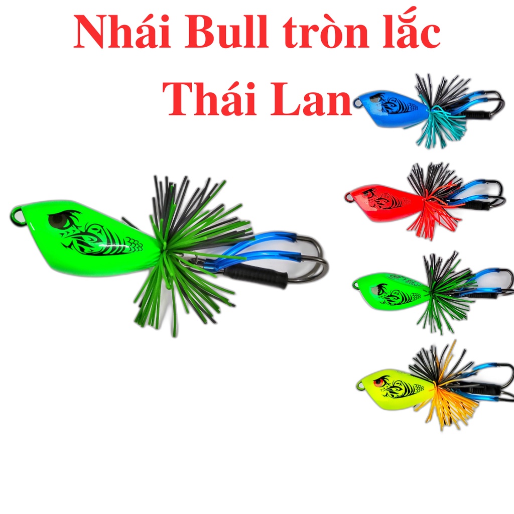 Mồi câu cá, Mồi nhái nhảy Bull Thái Lan , nhái gỗ lắc Bull V2 chuyên câu lure cá lóc đồng, cá lóc bông.