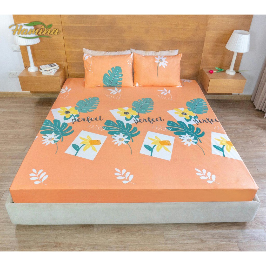 Ga chống thấm cotton cao cấp 2 lớp Hamina mẫu mới - 1.6 x 2 m, cao 10 cm (Nhiều mẫu)