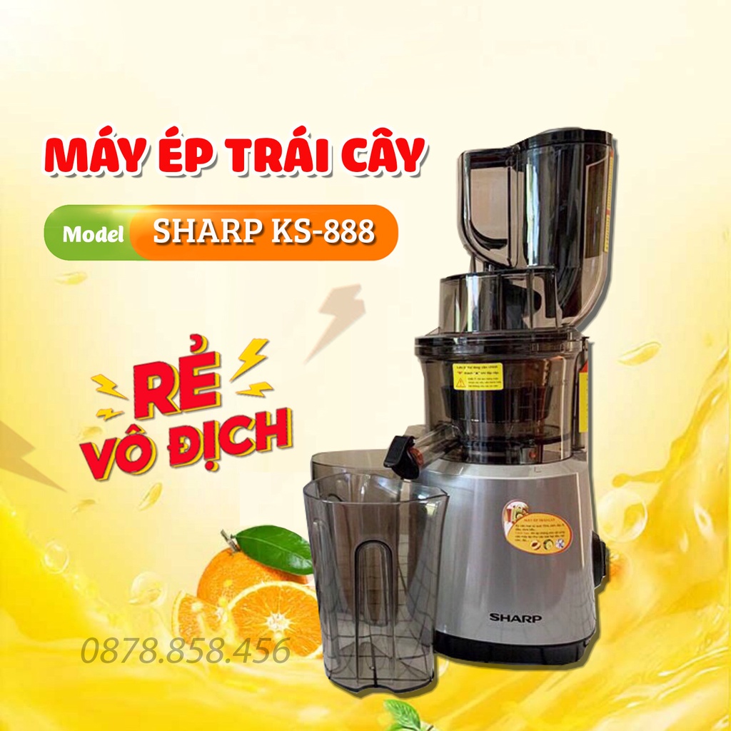 Máy ép chậm Sharp KS-888 - Máy ép trái cây Sharp - Mẫu 2022 cổ ép to ép nguyên quả