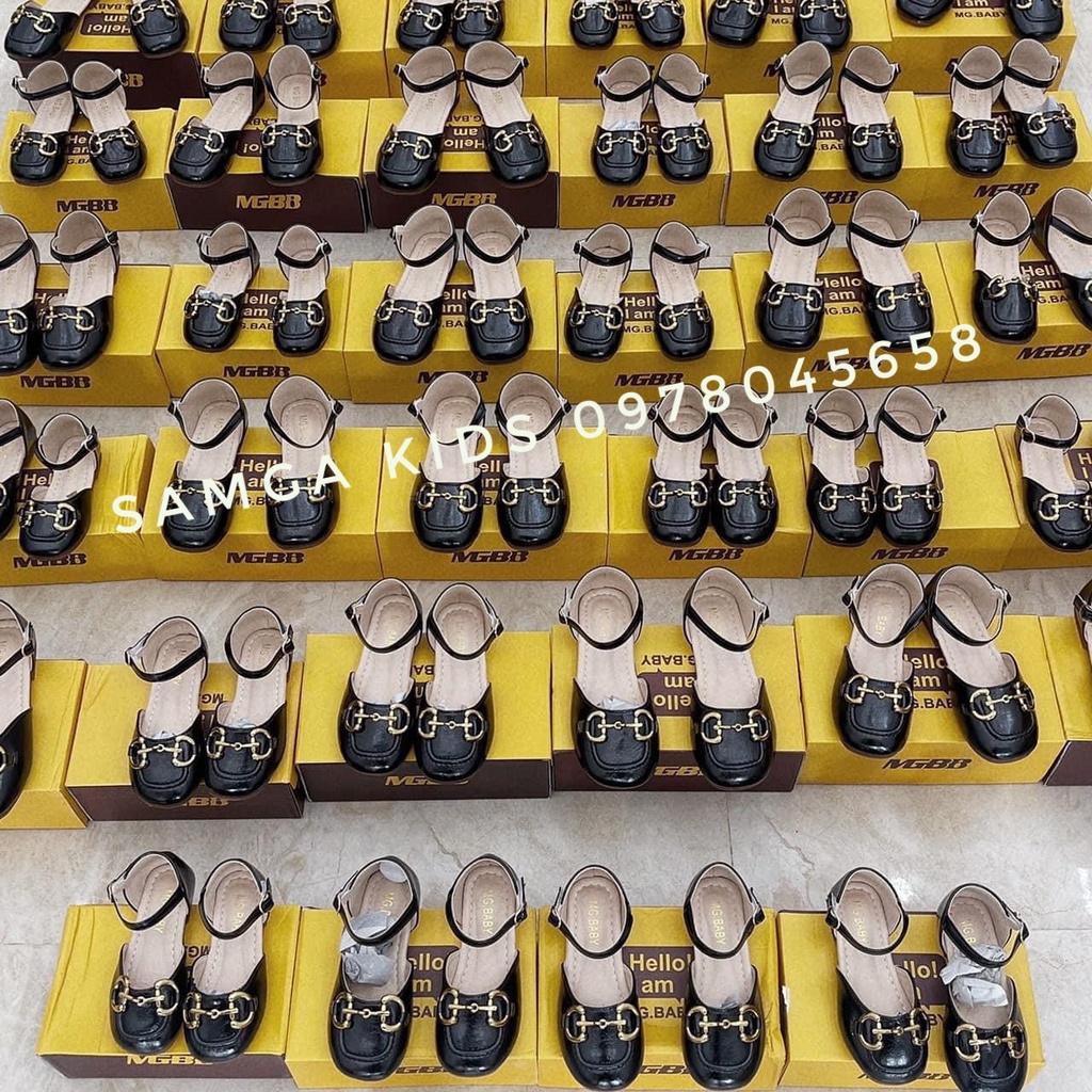 Giày sandal bé gái - Dép sandal quai dán mũi vuông phối móc xích cực điệu cho bé từ 3-8 tuổi phong cách Hàn Quốc V601