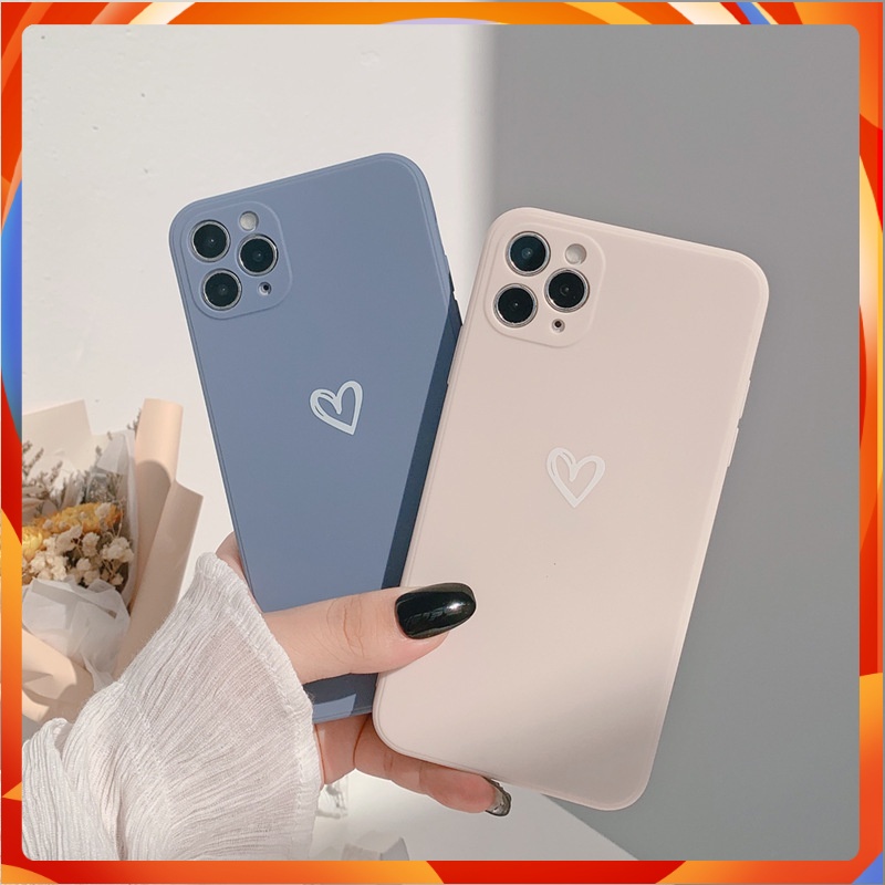 Ốp lưng IPhone  cạnh vuông BVC trái tim 6/6s/6plus,7/8plus,X/Xs/Xr/Xs max/11/12/13/14/Pro/Plus/Promax BVC853