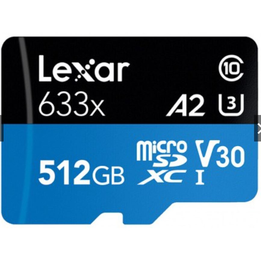 Thẻ nhớ MicroSD Lexar 512GB XC 1 U3 - A2 - 633x
