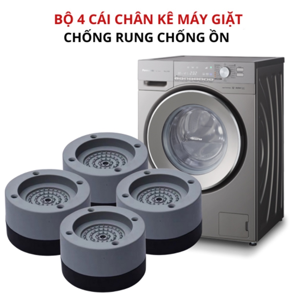 Bộ 4 miếng đế đệm cao su lót kê chân máy giặt chống rung ồn, rỉ sét