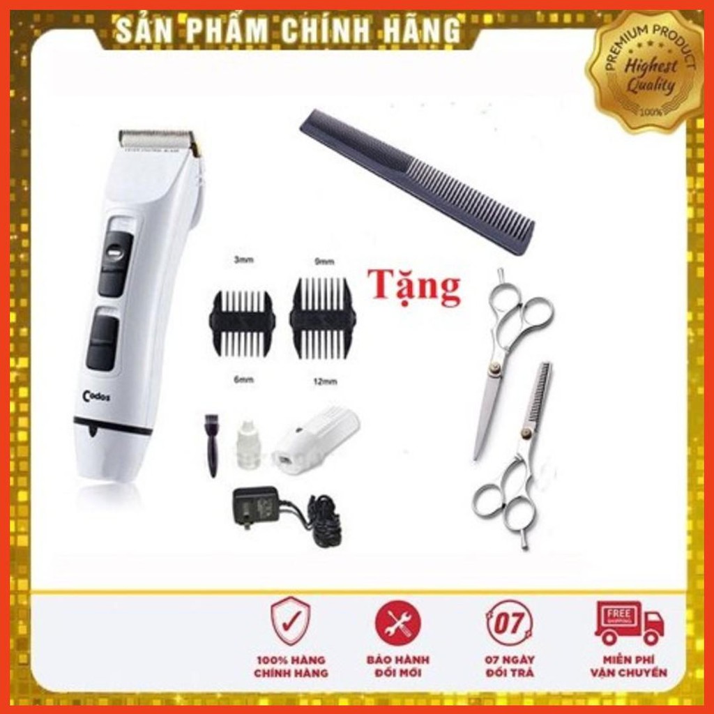 Tông Đơ Cắt Tóc Hàn Quốc Codos T6 Tặng Lược Và Bộ kéo Cắt Tỉa - Tông Đơ Cao Cấp