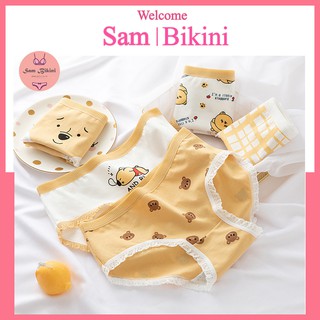 Quần lót cotton nữ kháng khuẩn màu vàng cute
