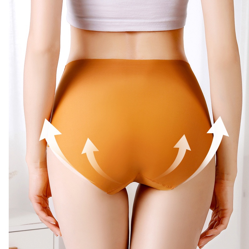 Hàng Mới Về  Quần Lót Định Hình Eo Eo Cao Kín Đáo Bằng Lụa Lạnh Kháng Khuẩn Không Đường May Cho Nữ