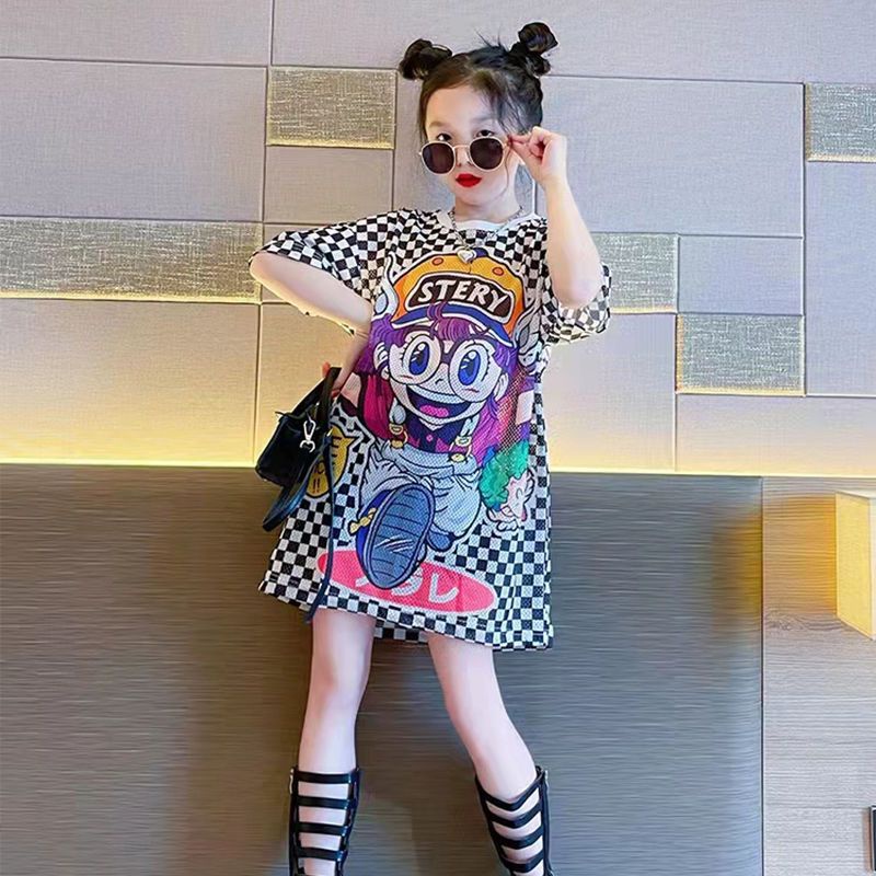 Áo thun bé gái，Đầm Thun Tay Ngắn Phong Cách Mùa Hè Mới Dành Cho Bé Gái