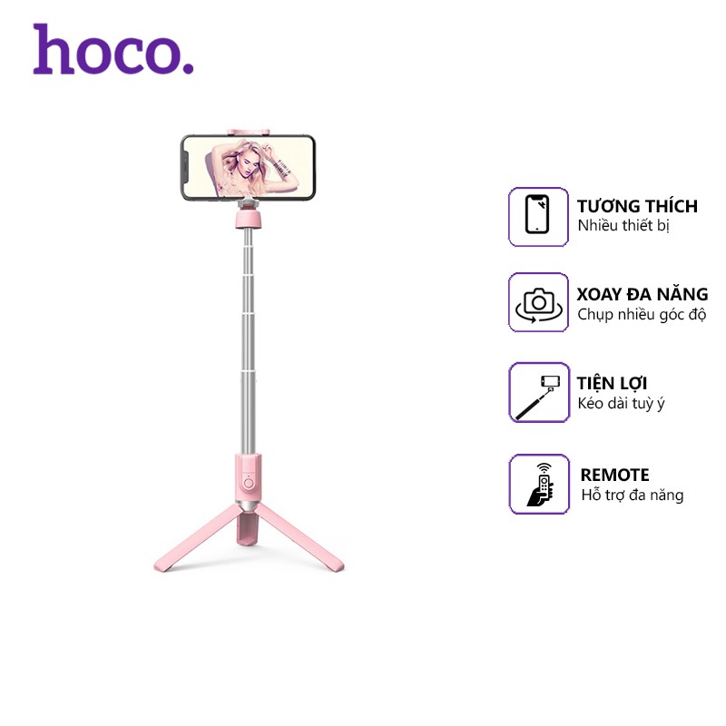 Gậy chụp hình Hoco K11 Bluetooth V3.0, dài 0.68m, kèm remote, tương thích nhiều thiết bị | BigBuy360 - bigbuy360.vn