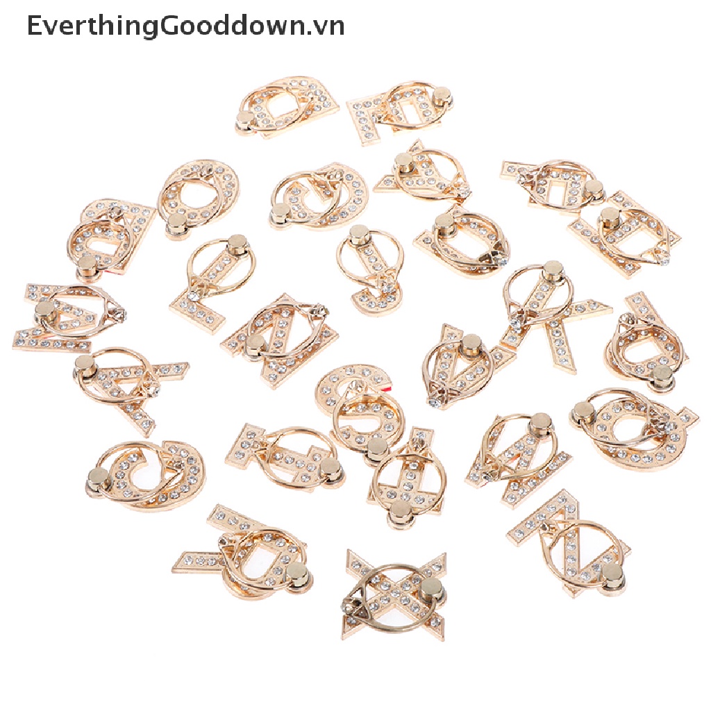 Everthinggooddown Giá Đỡ Điện Thoại Kim Loại Hình Chữ Cái Đính Kim Cương Giả