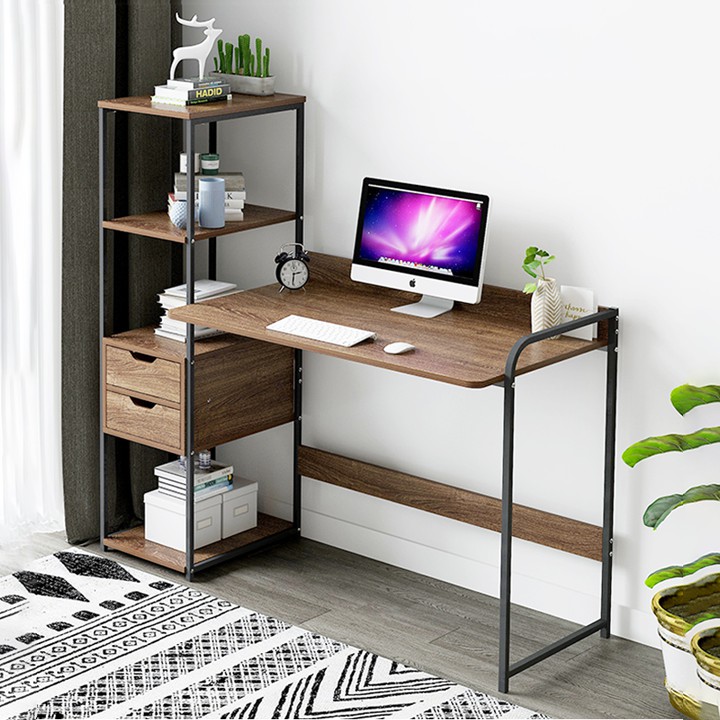Bàn học, bàn làm việc liền giá sách có ngăn kéo dài 97cm - nội thất thông minh cho phòng