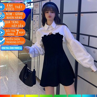 DEAL FREESHIP - Set Váy Áo Kiểu🌸Set Đồ Nữ🌸Áo sơ mi Dài tay bồng Váy Dài Vintage cực đẹp thiết kế HQ