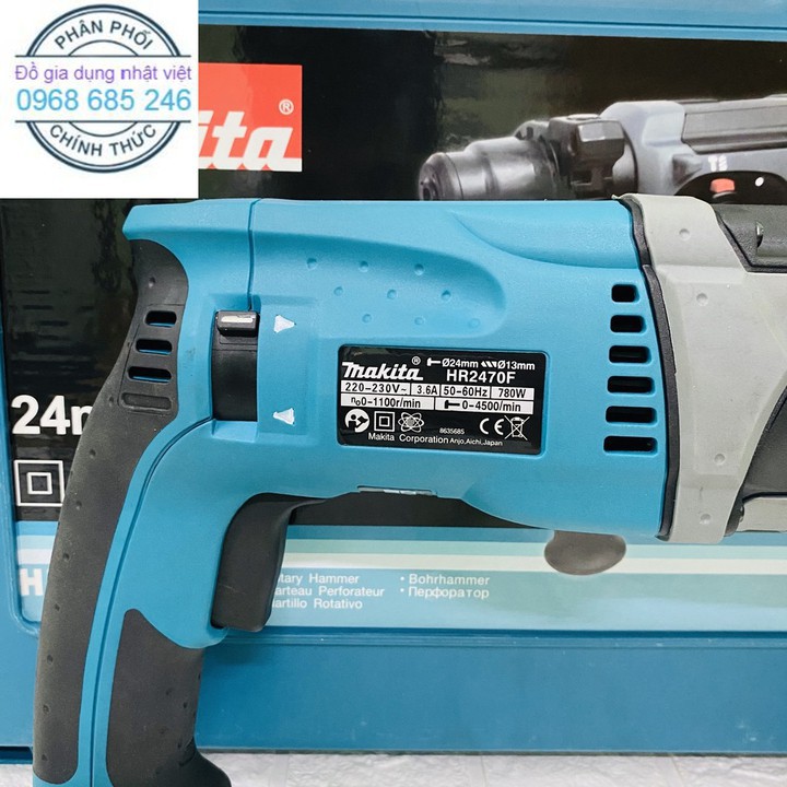 Máy khoan đục bê tông Makita HR2470F, 100% dây đồng, 3 chức năng _ Nhật Việt official