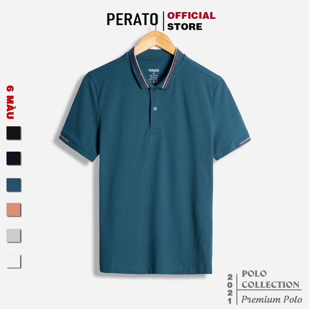 [MUA 2 GIẢM 40K] Áo Thun Nam Có Cổ PERATO, Chất Liệu Co Giãn, Mềm Mại, Thiết Kế Trẻ Trung, Năng Động