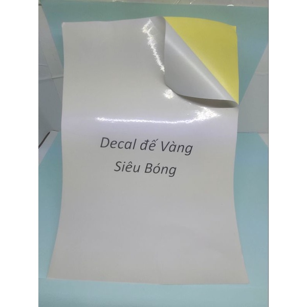 Giấy Decal đế vàng siêu bóng  hàng mới