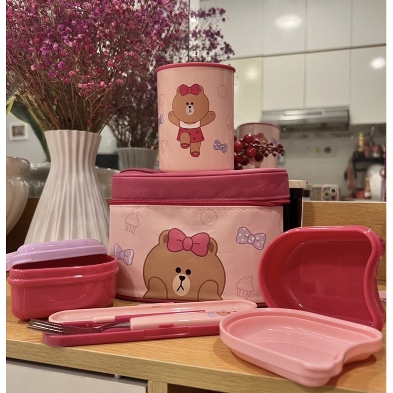 Hộp cơm chính hãng nhiều mẫu Gấu Thỏ Brown Cony Choco LINE