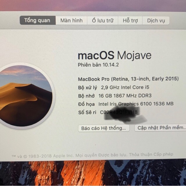 Macbook pro 2015 mã MF841