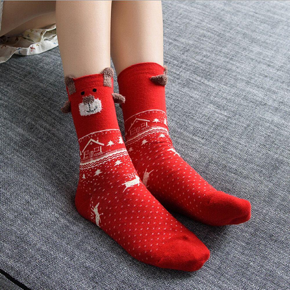 HS Vớ Ống Màu Đỏ Chủ Đề Giáng Sinh Dễ Thương