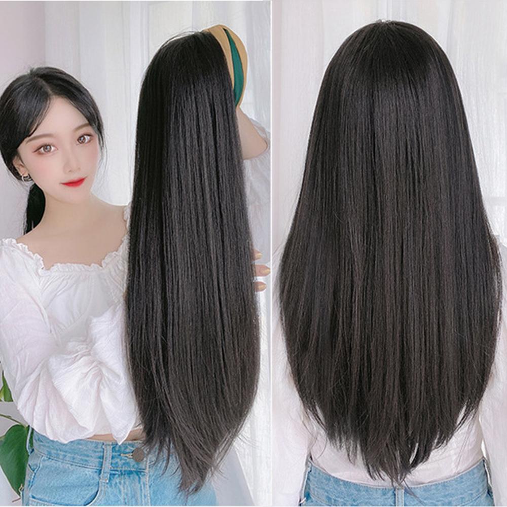 Tóc Giả Nửa Đầu Kèm Băng Đô Cài Tóc Giả Thời Trang Cho Nữ