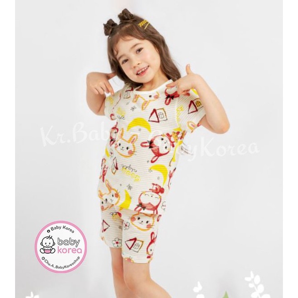 Đồ bộ cotton giấy cộc tay cho bé trai bé gái 2 3 4 5 6 7 tuổi mặc mềm nhẹ siêu mát Hàn Quốc thời trang trẻ em BABY KOREA