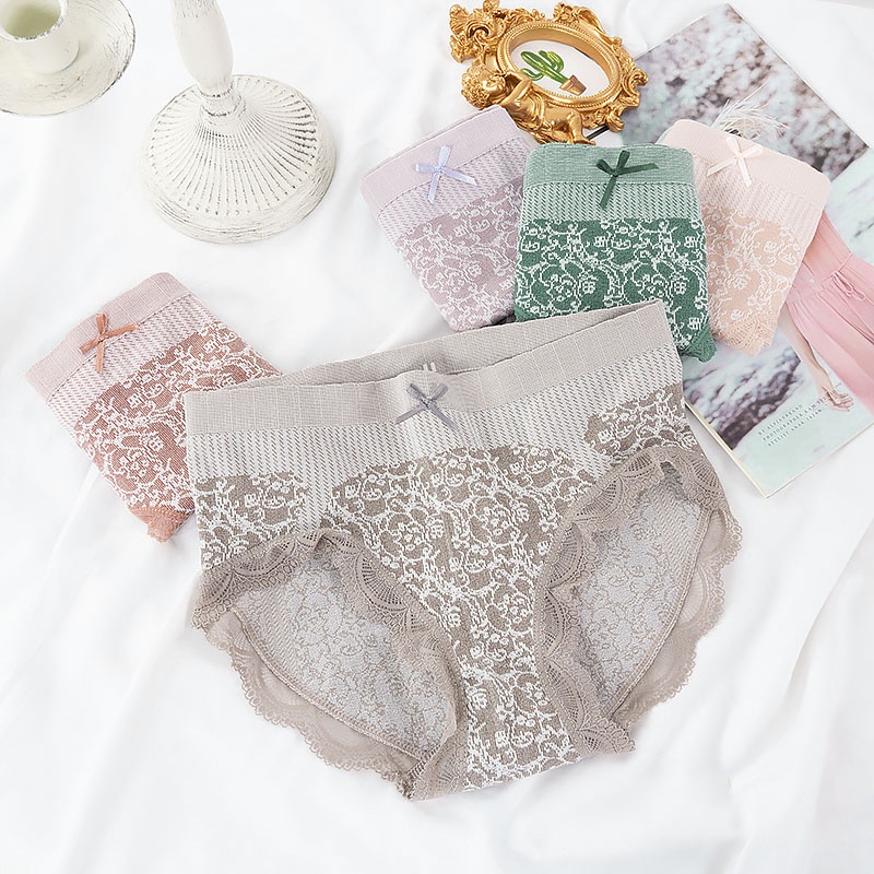 Quần lót ECMLN vải ren lưng cao định hình dáng thời trang dành cho nữ