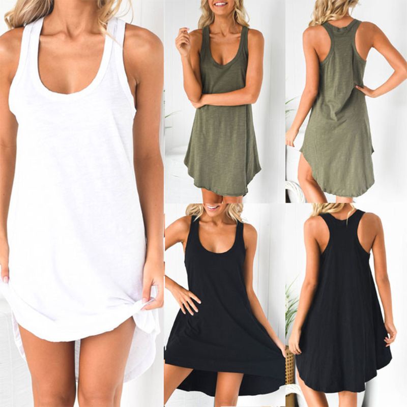 Đầm Mini Dáng Suông Không Tay Mùa Hè Đẹp Mắt Cho Nữ