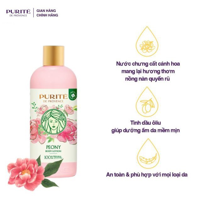 (250ml) Sữa Dưỡng Thể PURITE PROVENCE Chiết Xuất Hương Hoa, Sữa dưỡng thể trắng da Purite By Provence 250ml