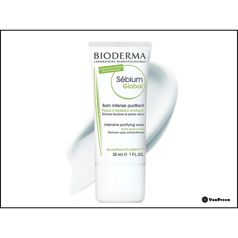 SP0470 Kem Dưỡng Da Bioderma Sebium Global 30ml Giúp Giảm Mụn, Ngăn Ngừa Mụn Tái Phát dành cho da dầu - Pháp