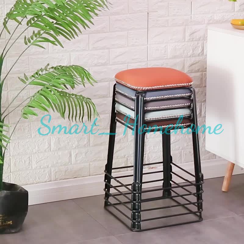 Ghế Đẩu Mỹ Thuật Bọc Da Cao Cấp Chân Thép Chắc Chắn - Có Thể Xếp Chồng Gọn Gàng Tiết Kiệm Diện Tích Smart_Homehome Re0696